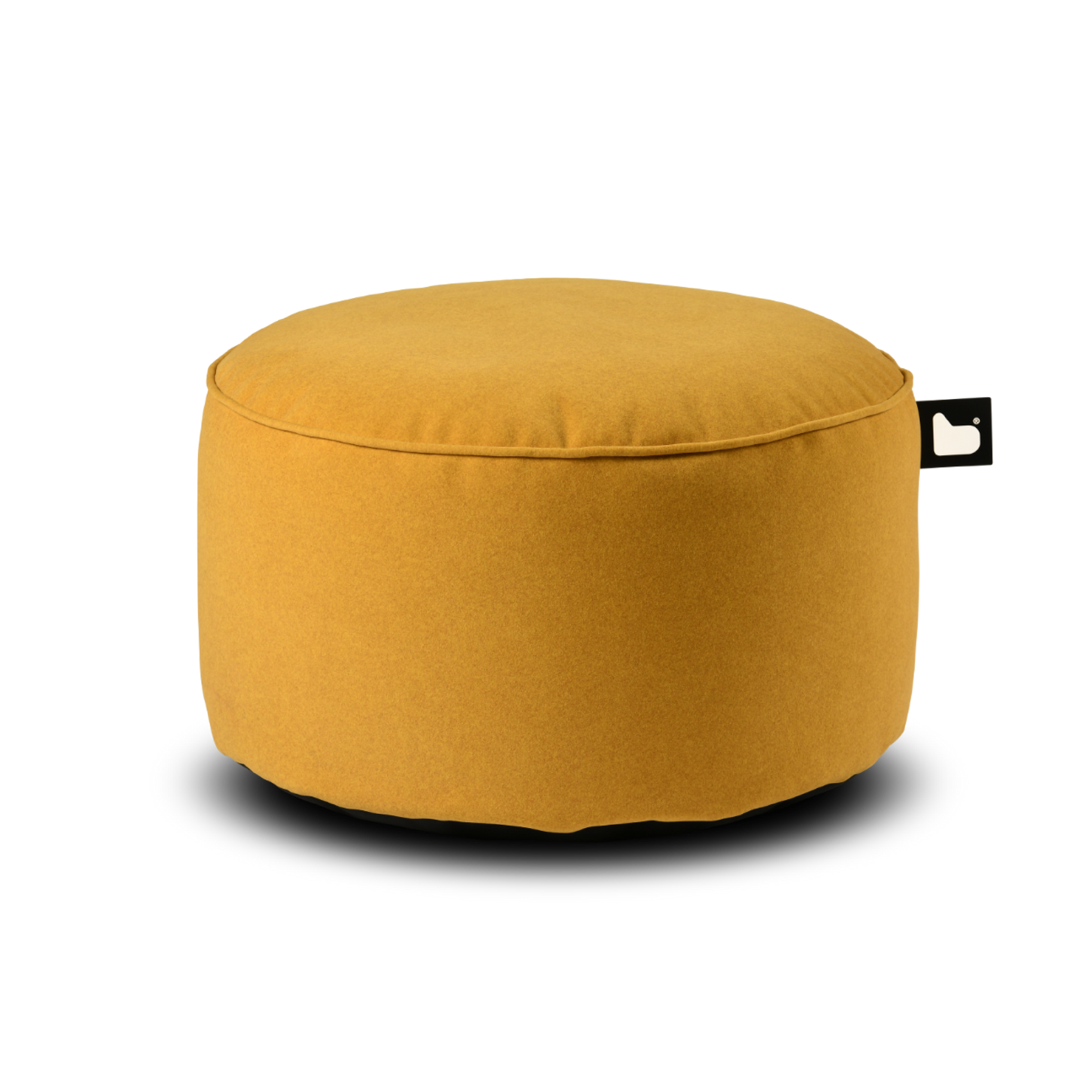 Brushed Suede B-Poufe - Mustard